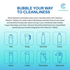Easy-to-use Cleanezz tablet dissolving in water