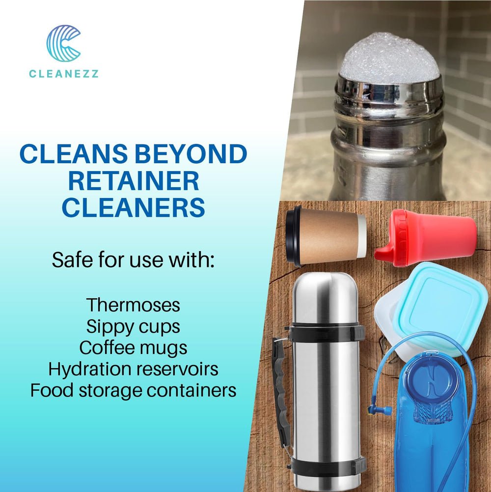 Discoloration removal on dental appliances with Cleanezz
