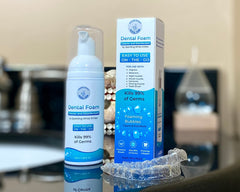 Retainers being cleaned with Pearldent Dental Foam