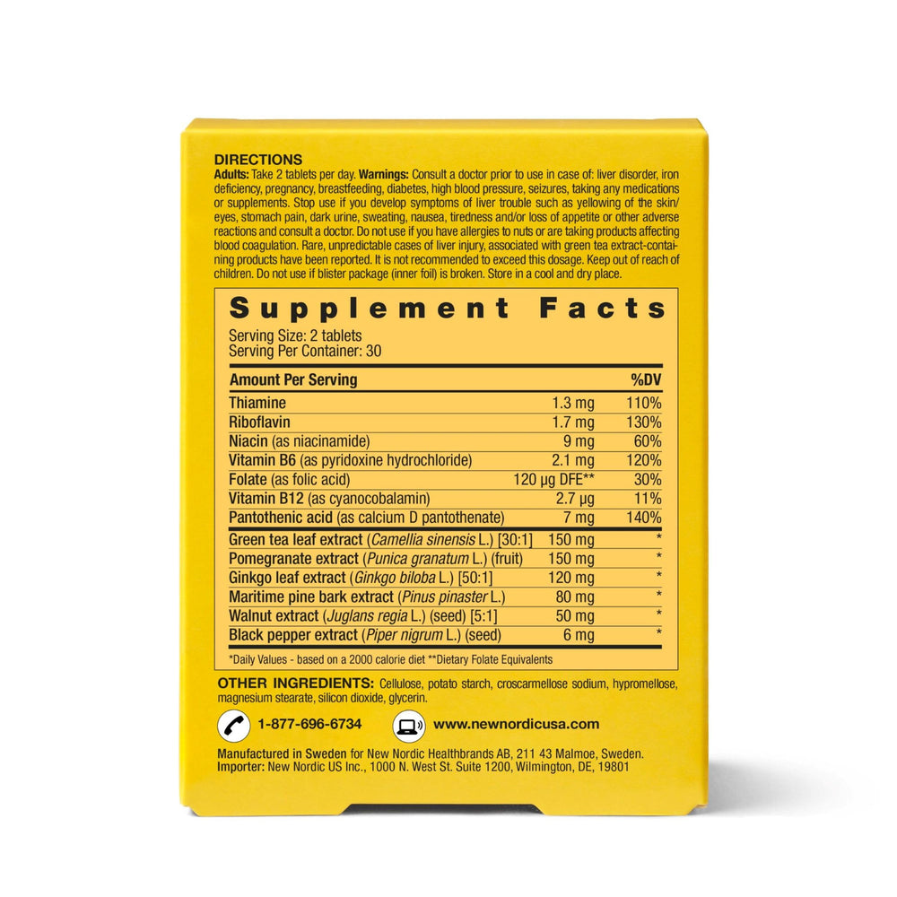 Vitamin B complex ingredients for Clear Brain