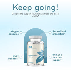 Non-GMO and gluten-free labels on bottle