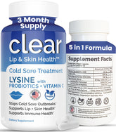 Hero image: Clear Probiotics Lysine Cold Sore Treatment for Lips bottle