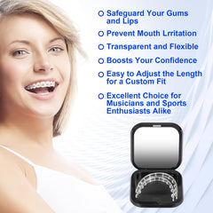 Transparent teeth shield bumper protecting lips from brackets and wires
