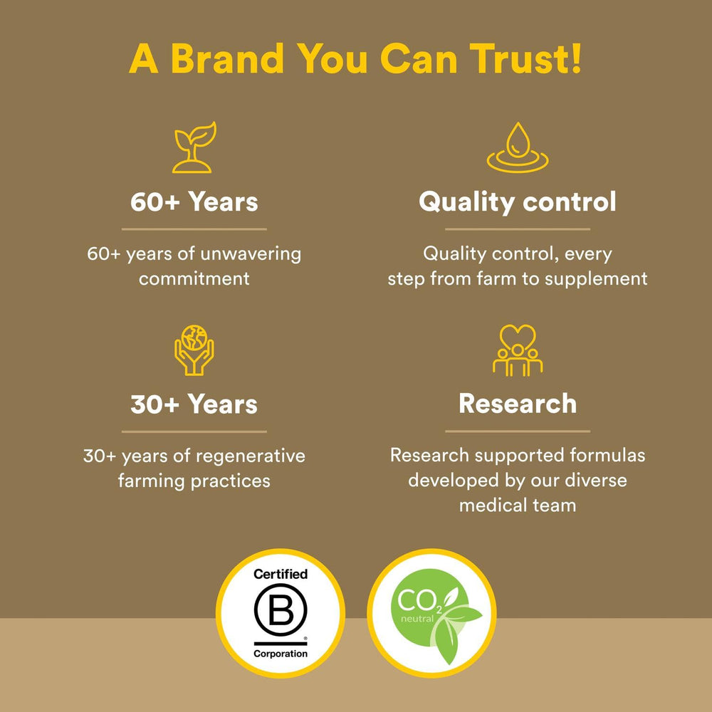 Third-party testing and purity certification label on packaging