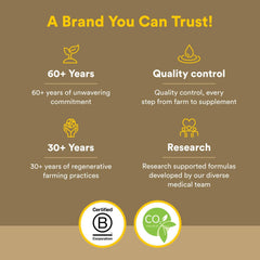 Third-party testing and purity certification label on packaging