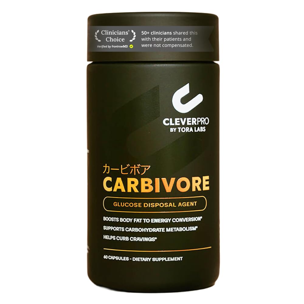 CleverPro Carbivore bottle and label highlight metabolism support and clear ingredients.