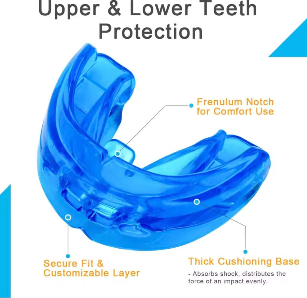 Close-up of custom-fit dental guard for nighttime wear