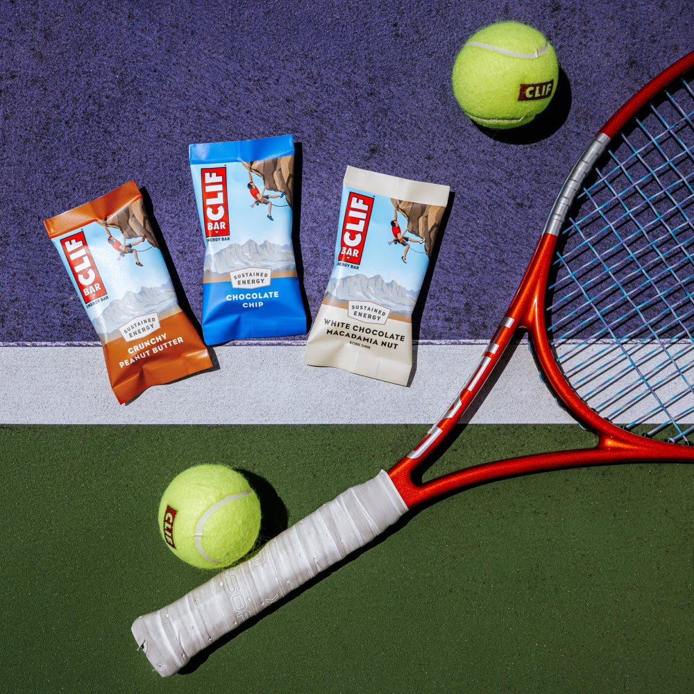 CLIF Bar 12-pack display shows convenient bulk energy for families and teams.