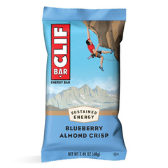 CLIF Bar Blueberry Almond Crisp ingredients show organic oats and plant-based goodness.
