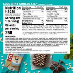 CLIF Bar Cool Mint Chocolate bar closeup highlights mint chocolate flavor.
