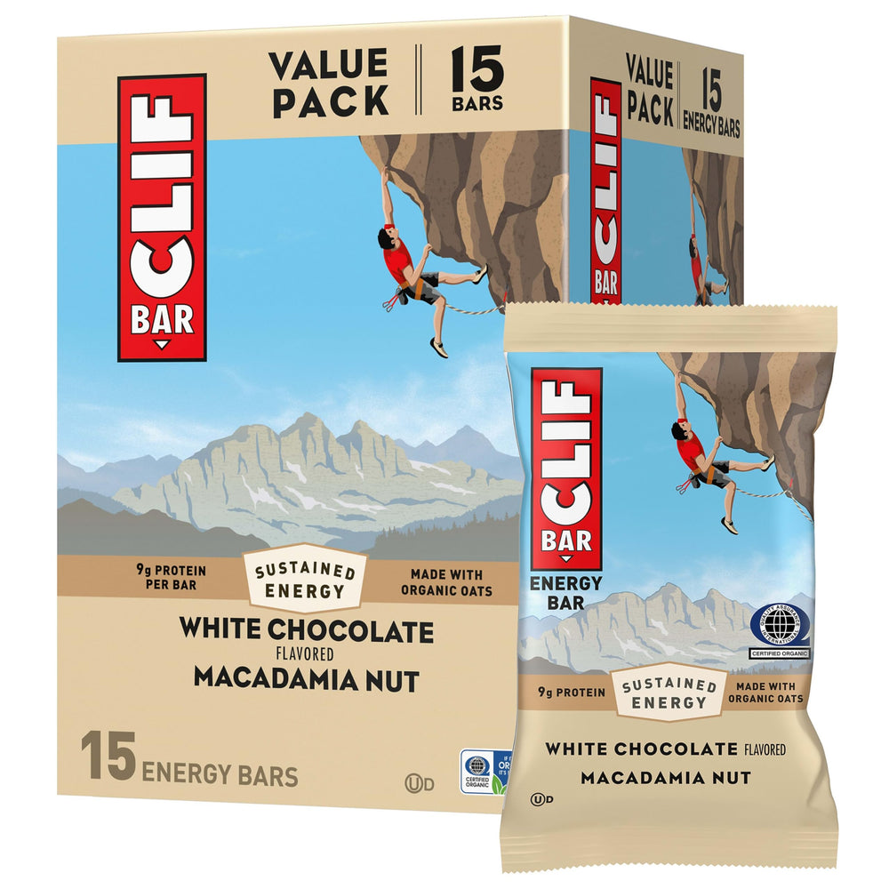 15-pack box of CLIF BAR White Chocolate Macadamia Nut flavor