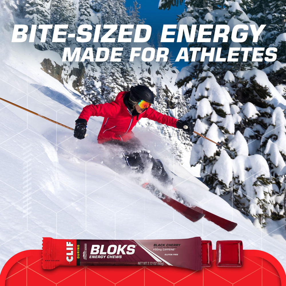 Soft texture of Black Cherry CLIF BLOKS chew