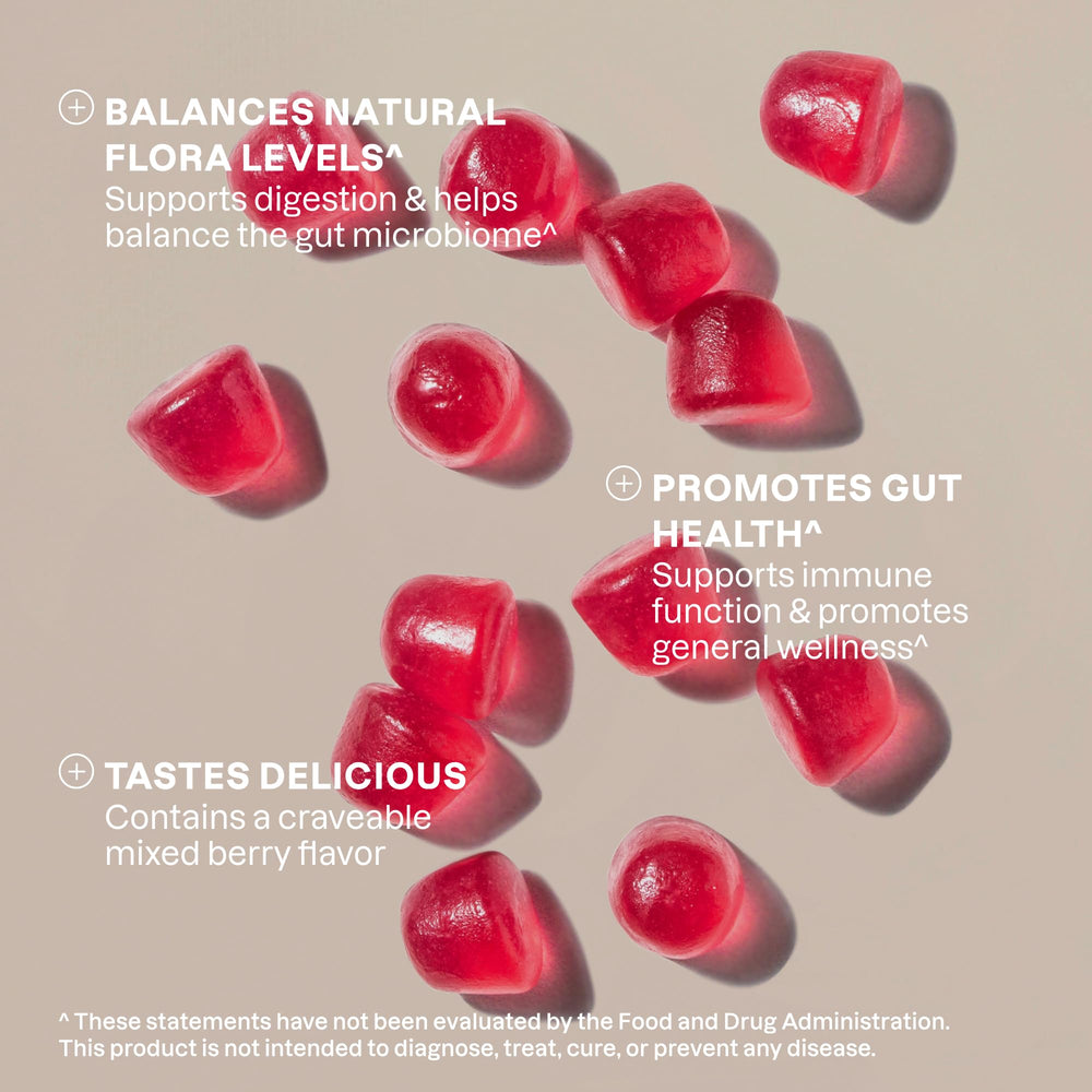 Illustration of mixed berry flavor gummies