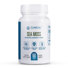 Bottle of Clinical Effects Sea Moss Capsules with label