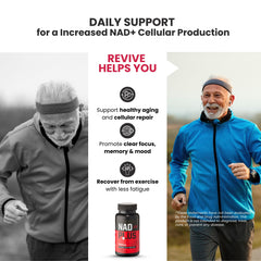 Clinically studied ingredients badge for NAD PLUS REVIVE