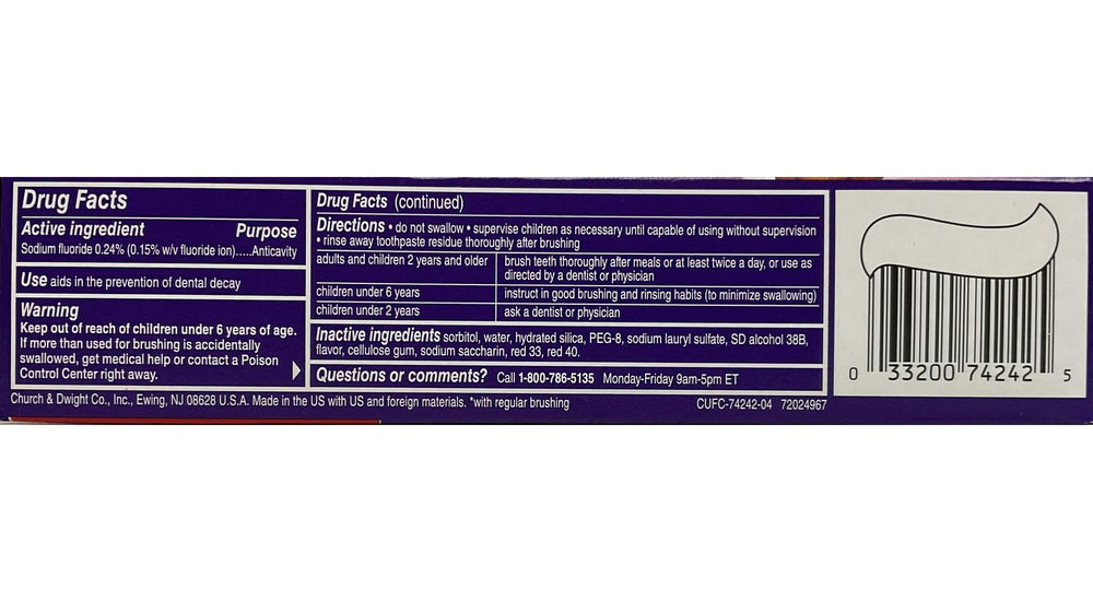 Close Up Cinnamon Red Gel toothpaste on white background