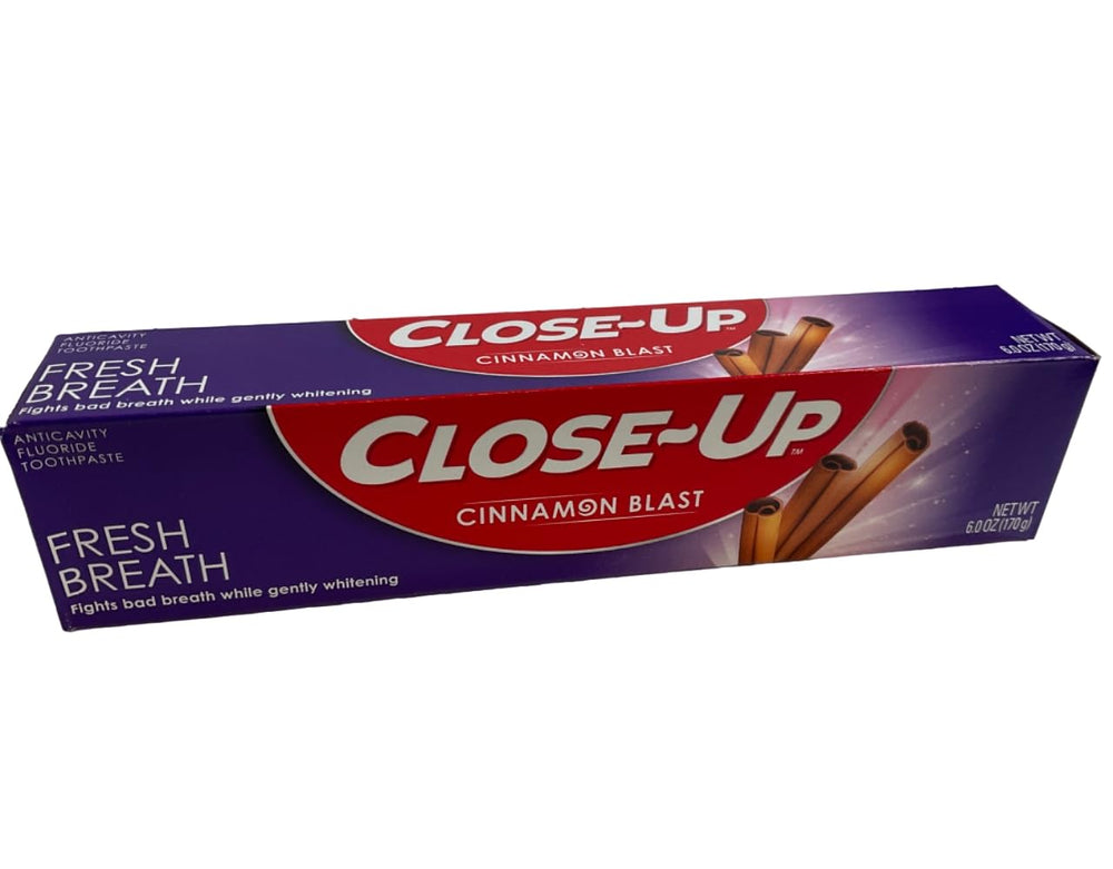 Close-Up Cinnamon Toothpaste packaging and 6 oz tube