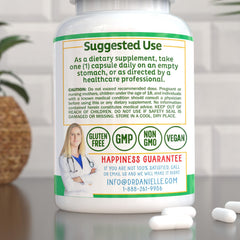 Close-up of Doctor Danielle Alpha-Lipoic Acid capsules emphasizing R-ALA content