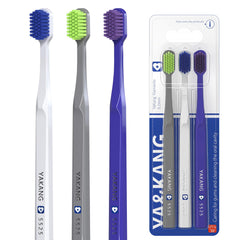 Close-up view of ultra-soft toothbrush bristles