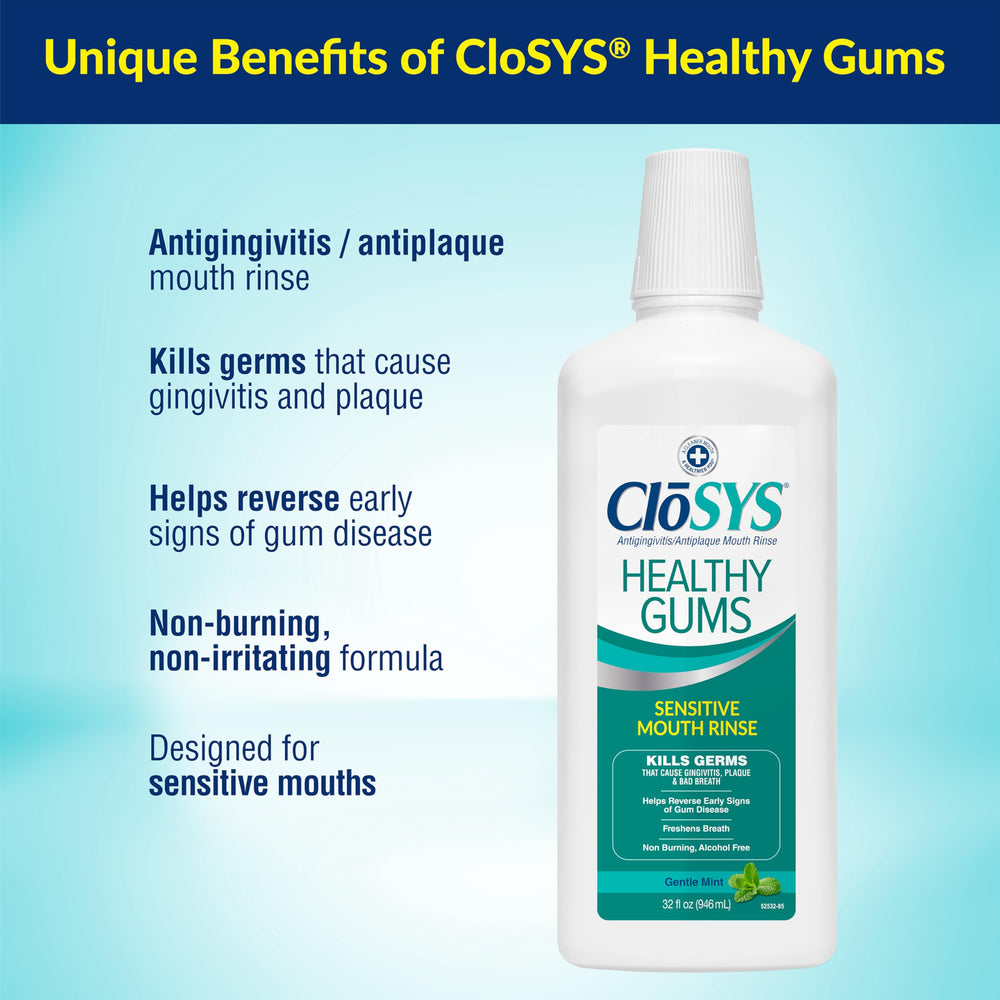 Non-burning mouthwash with gentle mint flavor
