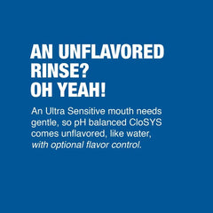 Close-up of CloSYS Ultra Sensitive Mouthwash bottle