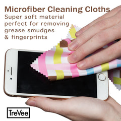 Pastel white geo-design microfiber cleaning cloth