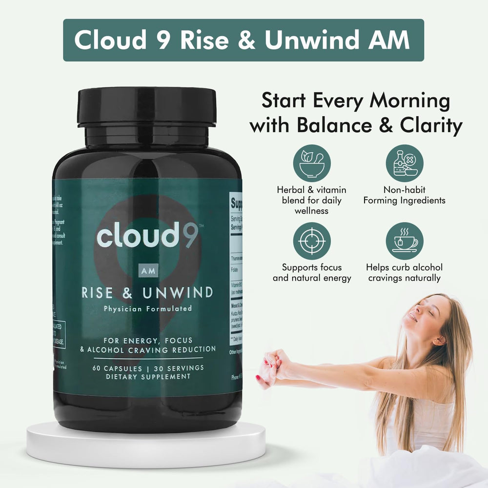 Close-up of ingredients for Cloud9 Rise & Unwind AM