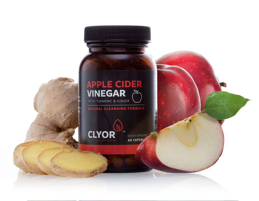 Turmeric and ginger ingredients with apple cider vinegar