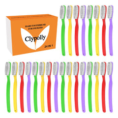 Close-up of stiff bristles on Clypolly toothbrush