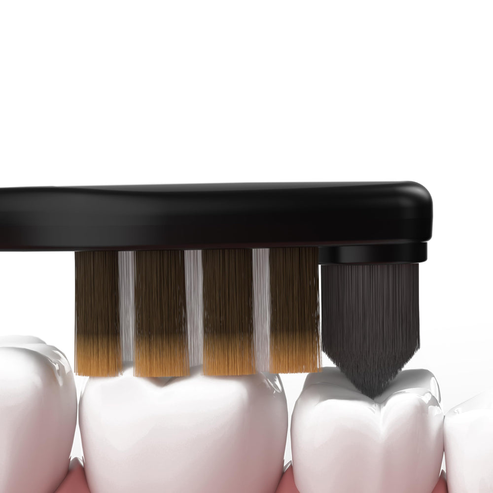 Close-up of end tuft bristles for implants and wisdom teeth