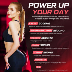 Nutrition facts showing creatine and collagen per serving