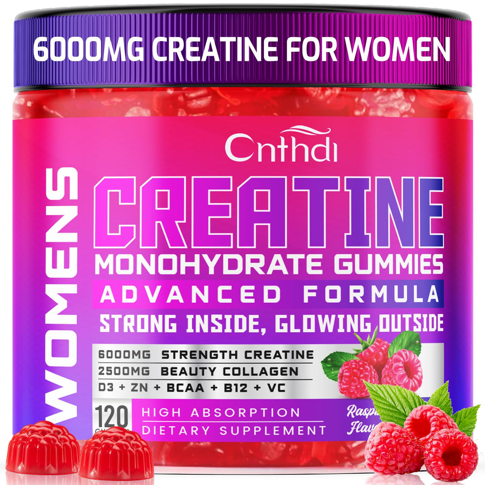 CNFHDI Creatine Gummies bottle label with 6000mg serving