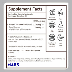 Dark chocolate flavored vegan supplement visuals