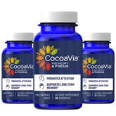 CocoaVia Memory & Focus bottle with 90 capsules on white background