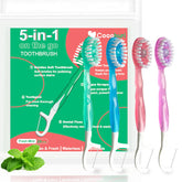 COCOBURI 5-in-1 disposable mini toothbrush with integrated toothpaste