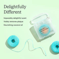Coconut oil infusion and wax components in Cocofloss