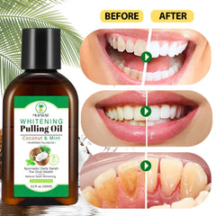 Alcohol-free coconut mint oil pulling concept