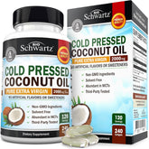 Front view of Coconut Oil Capsules 2000mg bottle