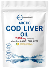 Cod Liver Oil 2,000mg per serving in burpless lemon softgels (360-count pouch)