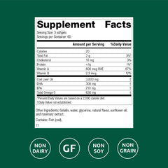 Back label showing supplement facts and ingredients