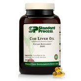 Front view of Standard Process Cod Liver Oil bottle