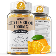 Cod Liver Oil Gummies bottle label showing 1000mg per serving