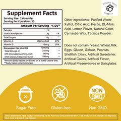 Gummies showing 80mg EPA and 100mg DHA per serving