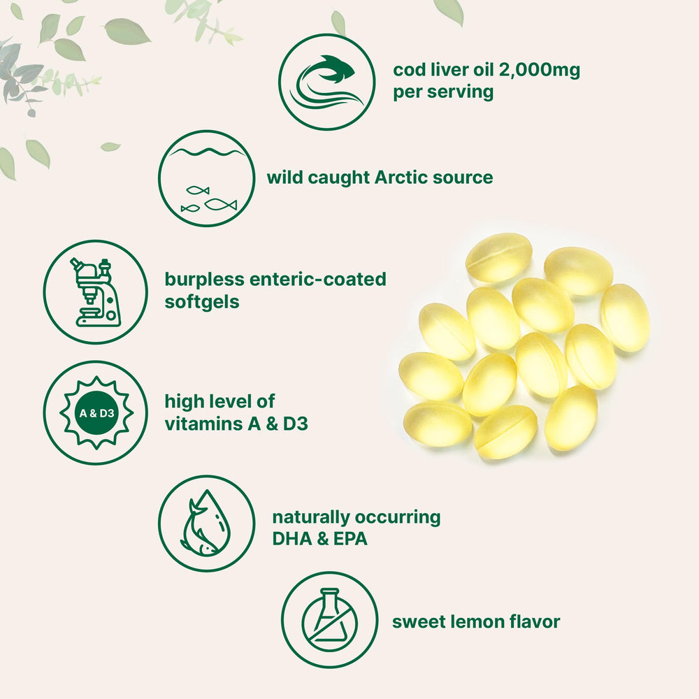 Contains EPA and DHA omega-3 from Arctic cod liver oil
