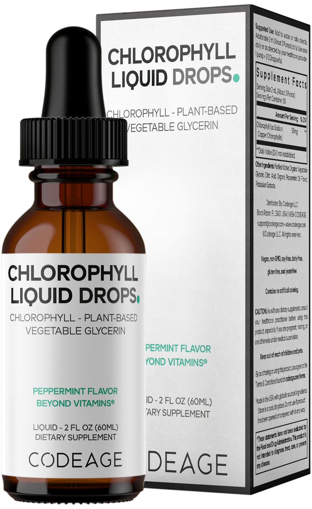 Codeage Chlorophyll Liquid Drops bottle with 60 ml capacity