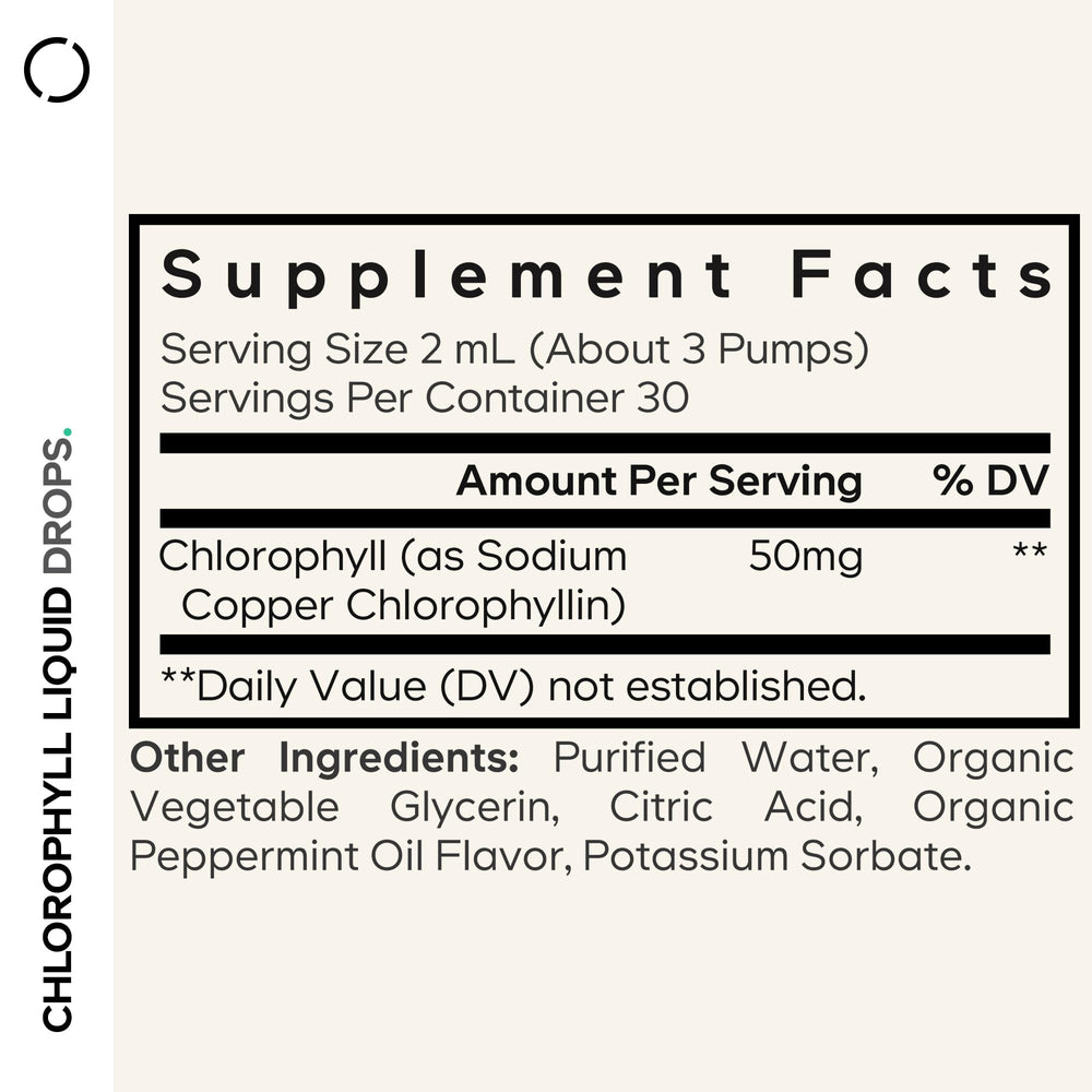 Codeage Chlorophyll Liquid Drops packaging label
