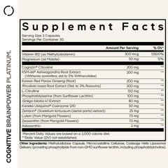 Codeage Cognitive Brainpower Platinum bottle label