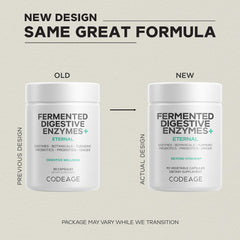 Fermented botanicals blend on packaging including apple cider vinegar, ginger, kiwi, turmeric