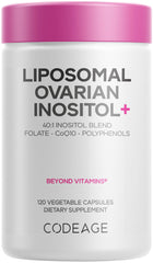Codeage front label showing liposomal inositol benefits and vegan badge