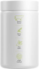 Nutrition and non-GMO labels on Codeage beef pancreas packaging